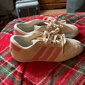 adidas Women's Cream and Pink Sneakers